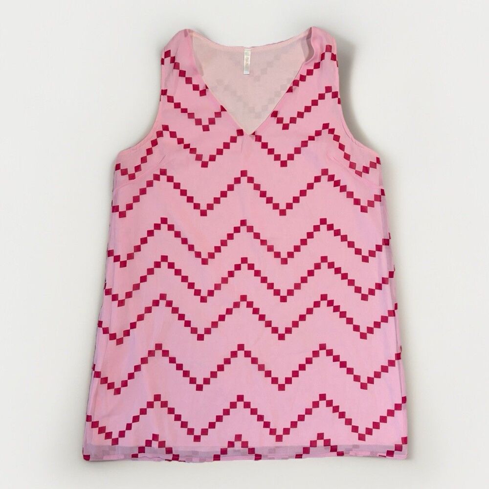 Pink Blush Chiffon Pink Printed Maternity Tank Top Women's Small Summer Top